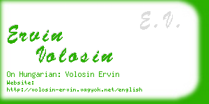 ervin volosin business card